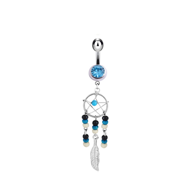 Fashion Steel Belly Button Nail Palm Fashion Belly Button Ring 4-piece Set display picture 2