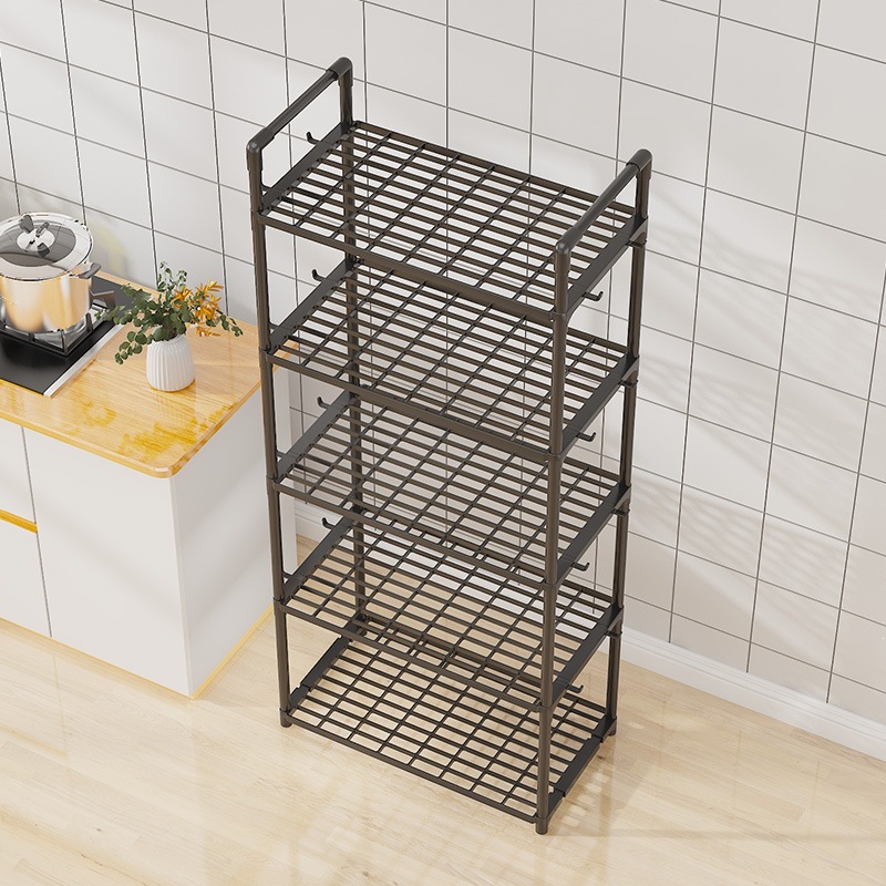 Estante de cocina piso multicapa horno de microondas arroz horno de frutas y verduras electrodomésticos pequeños estante multifuncional image 3