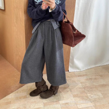 琪镌绘制毛呢七分阔腿裤女欧洲站秋装新款欧货女时尚洋气休闲裤潮