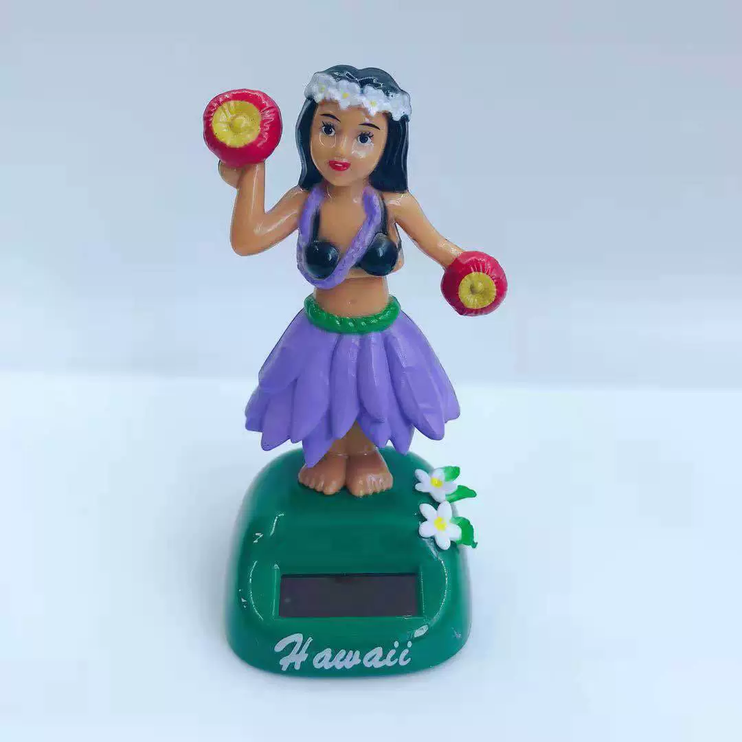Solar‑powered cartoon doll (apple design), 11 cm, colorful, no batteries