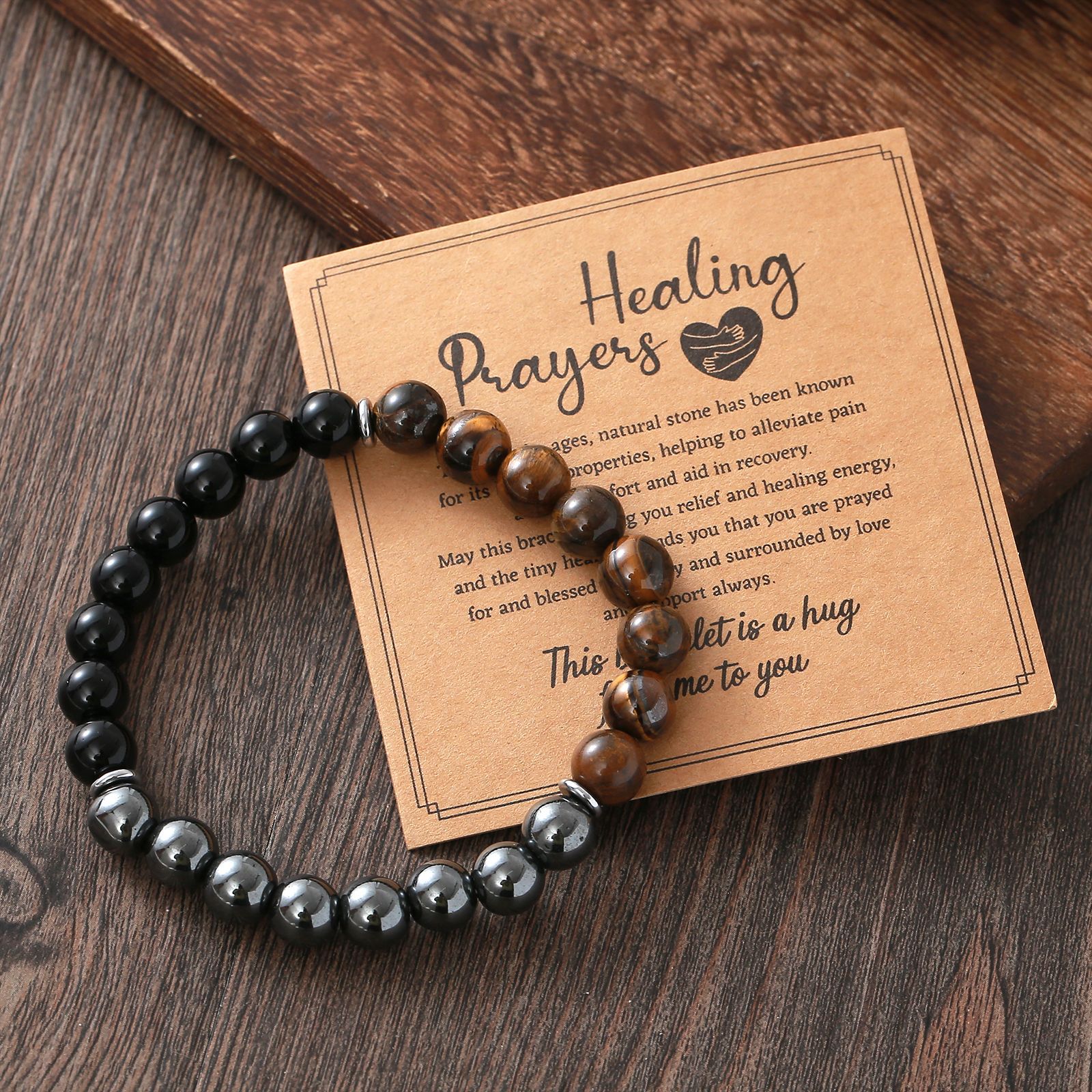 Herrenarmband Elastisch Mit Obsidian Und Gelbem Tigerauge_voghion.com