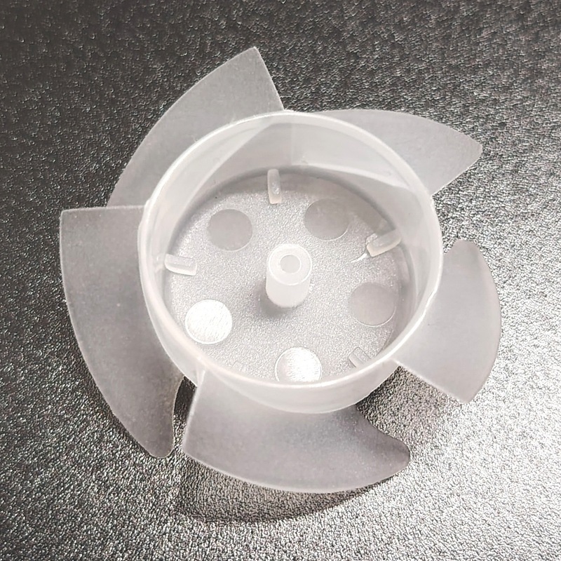手持ち式タービンブラシ付きファンブレード、直径44mm、5枚羽根、PP素材、つや消し半透明ファンブレード、手持ち式タービン送風|undefined