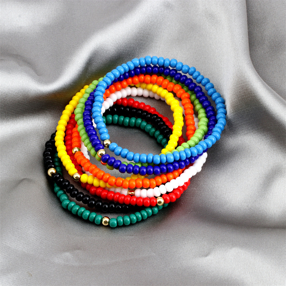 Fashion Geometric Glass Beaded Womenu0027S Bracelets 1 Piece