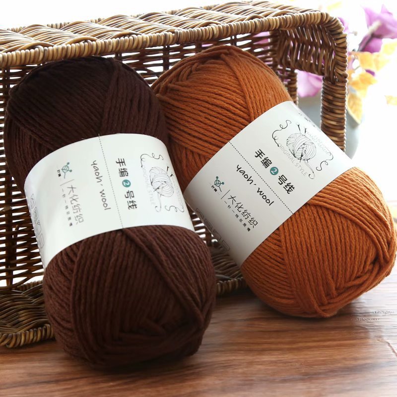 Tejido a mano n. ° 2 hilo grueso bola de lana hecha a mano bufanda tejida diy paquete de material suave 6-strand leche algodón crochet muñeca
