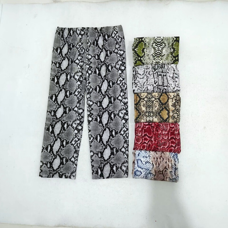 Summer Sexy Snake Print Cropped Pants for Women Slimming Tight Bottoming Calf Mid-Pants Summer Sexy Snake Print Cropped Pants for Women Slimming Tight Bottoming Calf Mid-Pants