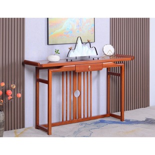 Solid Wood New Chinese Style Entrance Table Living Room Aisle Entrance Table Wall Supply Table Entrance Entrance Rack Table Modern Jane