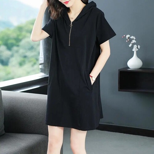 Improved model. Please look at the real thing before placing an order. Fat sister covers the belly and shows slimming dress. Large size women's dress. Summer.