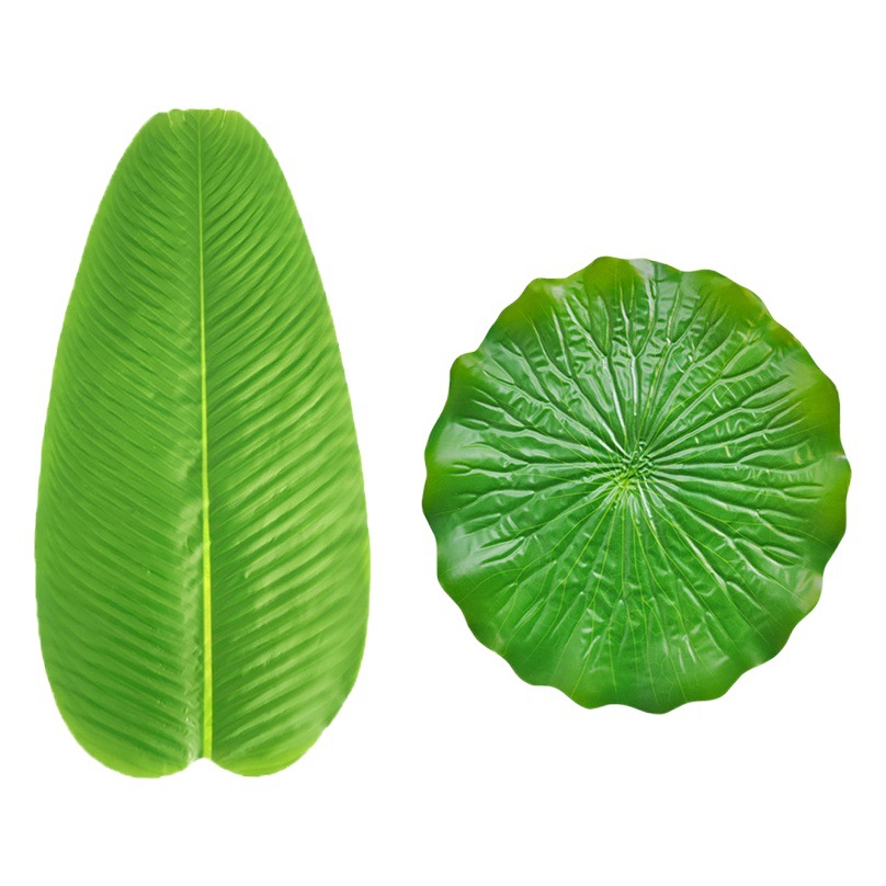 Amazon simulación de hoja de plátano simulación hoja de loto venta al por mayor decoraciones de tabla de plátano hoja individual hoja de loto de plátano