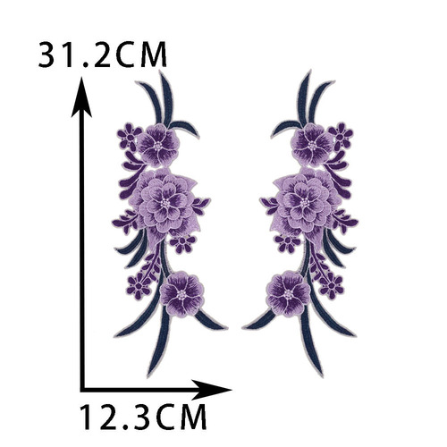 Three-dimensional water-soluble polyester embroidery colorful embroidery thread blank floral DIY sewing decoration matching clothing accessories