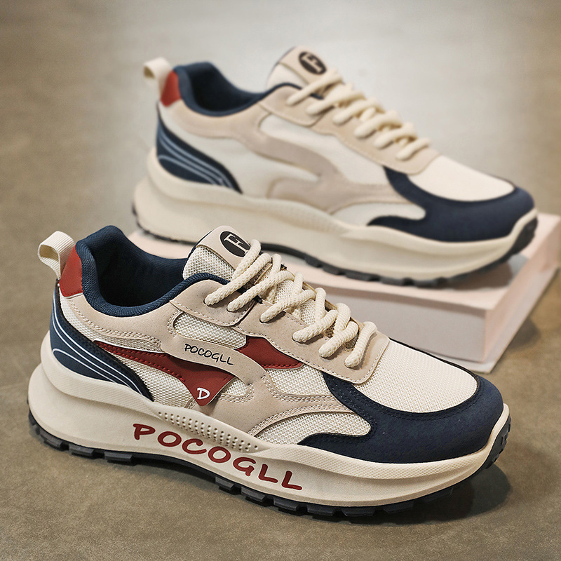 Zapatos para Hombre, Invierno 2025, Transpirables, Antiolor, Versátiles, de Malla, Deportivos, Casuales, que Aumentan la Estatura, Estilo Retro de Hong Kong, Zapatos Modernos para Hombre