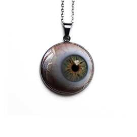 跨境欧美时尚热销新款饰品 恐怖白色眼球玻璃吊坠项链TE装饰品