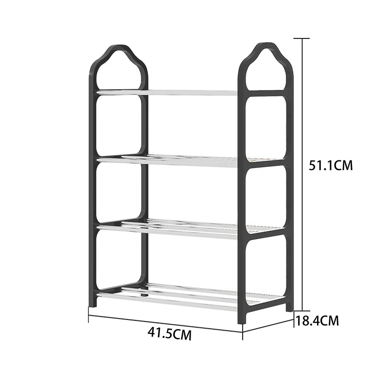 Shoe Rack 4-layer (4-Tier) Simple Assembly, Dust-proof Dormitory Storage, 52×18.5×28 cm