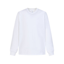 新疆纯棉重磅双纱美式小领口长袖T恤男休闲宽松打底衫上衣男装