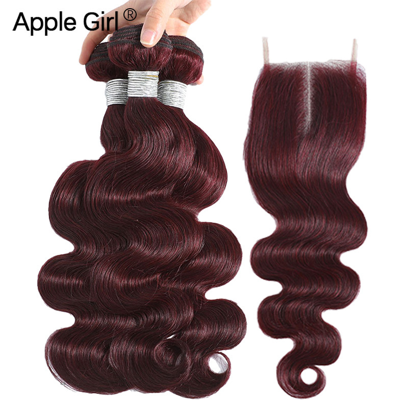 99j body wave Bundles lace Frontal closure 4x 4 hair curtain hair block human hair