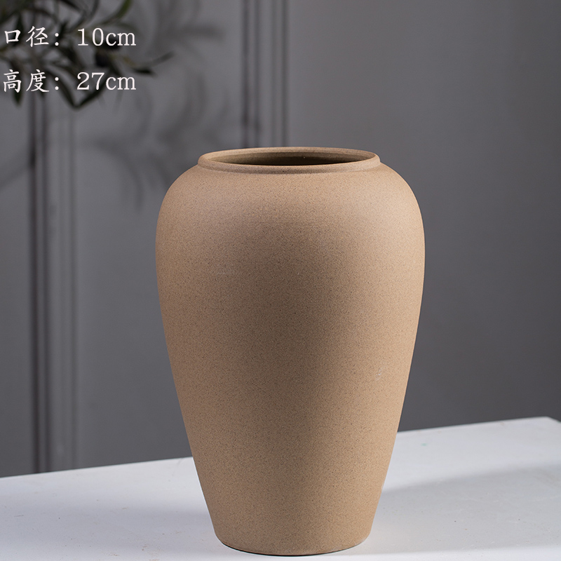 Jingdezhen nuevo jarrón de cerámica china planta maceta de flores de cerámica vintage flor seca sala de estar decoración moderna simple estricta