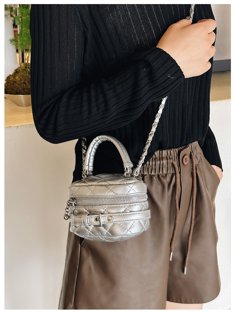 175g Weight Sewing Thread Fashion Element Zipper Closure Type Single Shoulder Strap Strap Type Shoulder Bag Bags Type Daily, Shopping Occasion pu Material Lingge Pattern All Seasons Season Girl'S Gender Basic Style Square Shape Girl'S Pu Lingge Basic Sewing Thread Square Zipper Shoulder Bag 12
