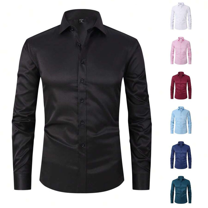 elastic solid color shirt for leisure