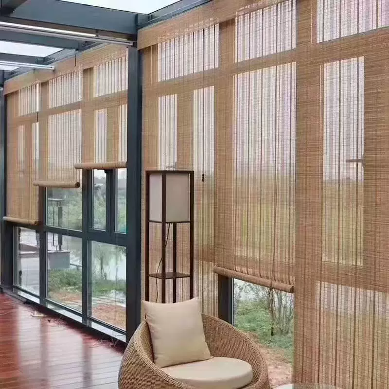 竹艺窗帘具有生态环保，复古装饰，遮阳效果较好，优雅家居，自然