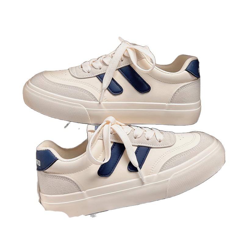 Nicho de diseño de zapatos blancos para mujeres 2025 primavera y otoño nuevos zapatos de skate de estudiantes de suela gruesa zapatos de mujer zapatos de mujer