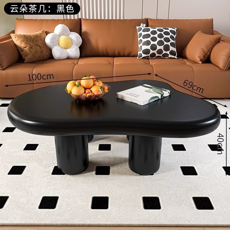云朵茶几黑色法式轻奢家用客厅简约现代小户型创意异型侘寂风小桌|undefined