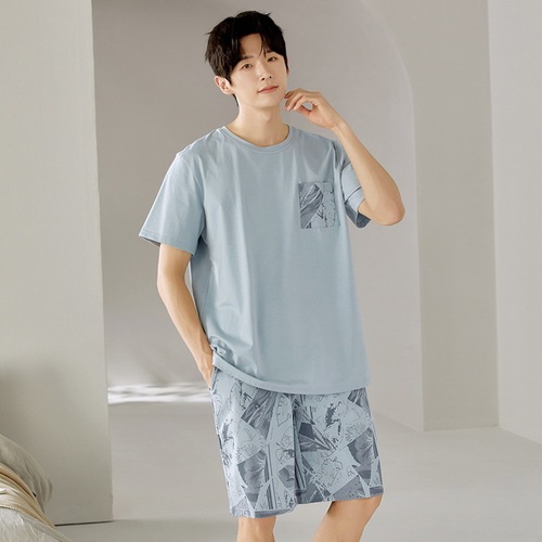 Men's Summer Short-Sleeve Shorts Thin Plus Size Casual Japanese Youth Homecoming Set Student Summer