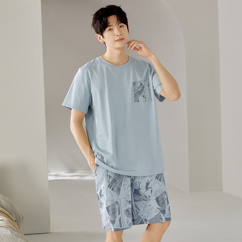 Men's Pajamas Summer Short-Sleeved Shorts Thin Large Size Casual Japanese Youth Home Clothes Suit Students Summer