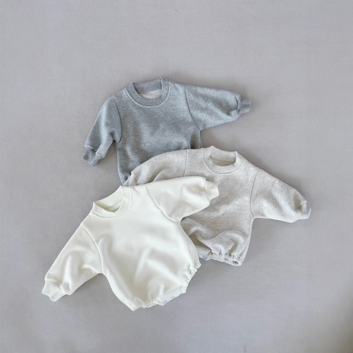 Foreign Trade Children's Clothing Baby Romper Autumn and Winter Baby Crawling Clothes Fleece-Lined Thickeneded Cotton Sweatshirt Baby Jumpsuit