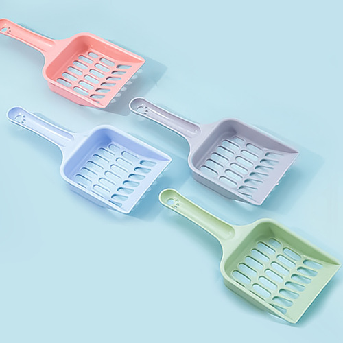 Factory direct sales pet cat sand shovel pet cleaning supplies cat litter box shovel long handle cat poop shovel large hole cat litter shovel