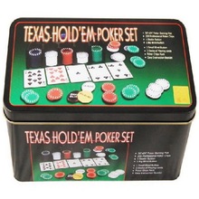 包邮200片德州扑克21点铁盒筹码套装200筹码+庄+扑克+21点桌布