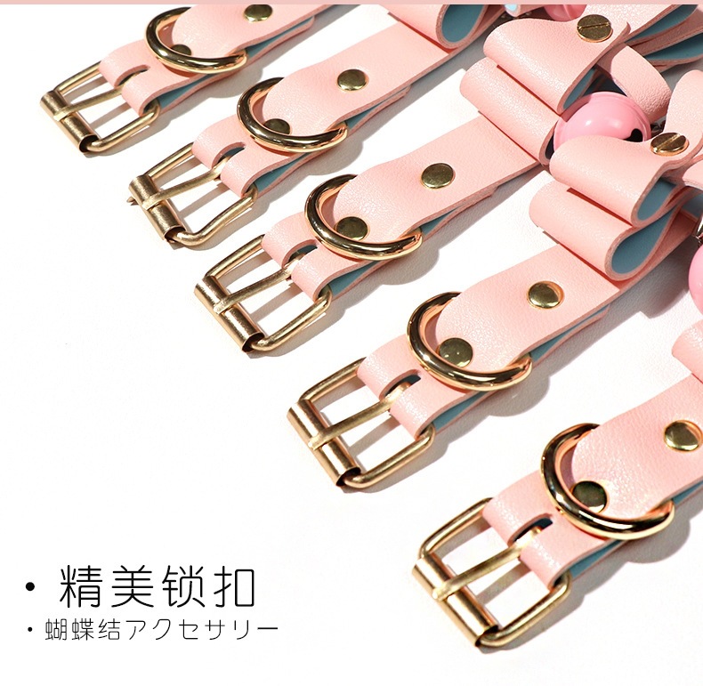 SM Faux Leather Bondage Kit with Hand and Foot Cuffs and Mouth Ball — detail image 13