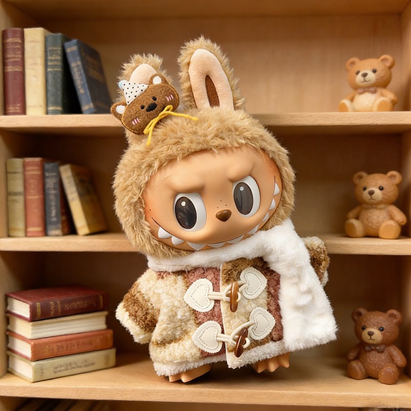 Ropa de muñeca de peluche de vinilo Labubu de 38cm para ropa de muñeca La Bu Time to Chill