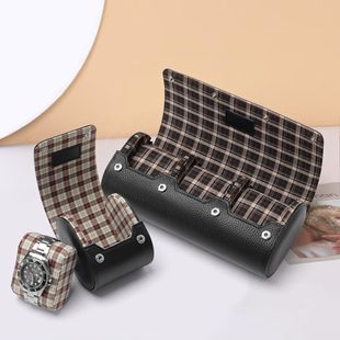 Cross-Border New Watch Case Customized Pu Environmentally Friendly Plain Leather Men's European Watch Case Watch Leather Gift Box
