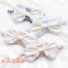 大蝴蝶结眼罩日系可爱仿真丝遮光睡眠护眼罩女生睡觉透气眼罩批发