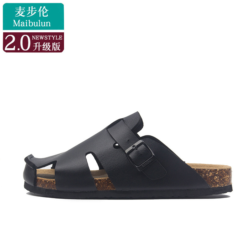 Mcbulun Cork Slippers Baotou Clogs Beach Outdoor Lazy Large Size Men and Women Same Style Comfortable Flats Bottom Non-Slip Mcbulun Cork Slippers Baotou Clogs Beach Outdoor Lazy Large Size Men and Women Same Style Comfortable Flats Bottom Non-Slip