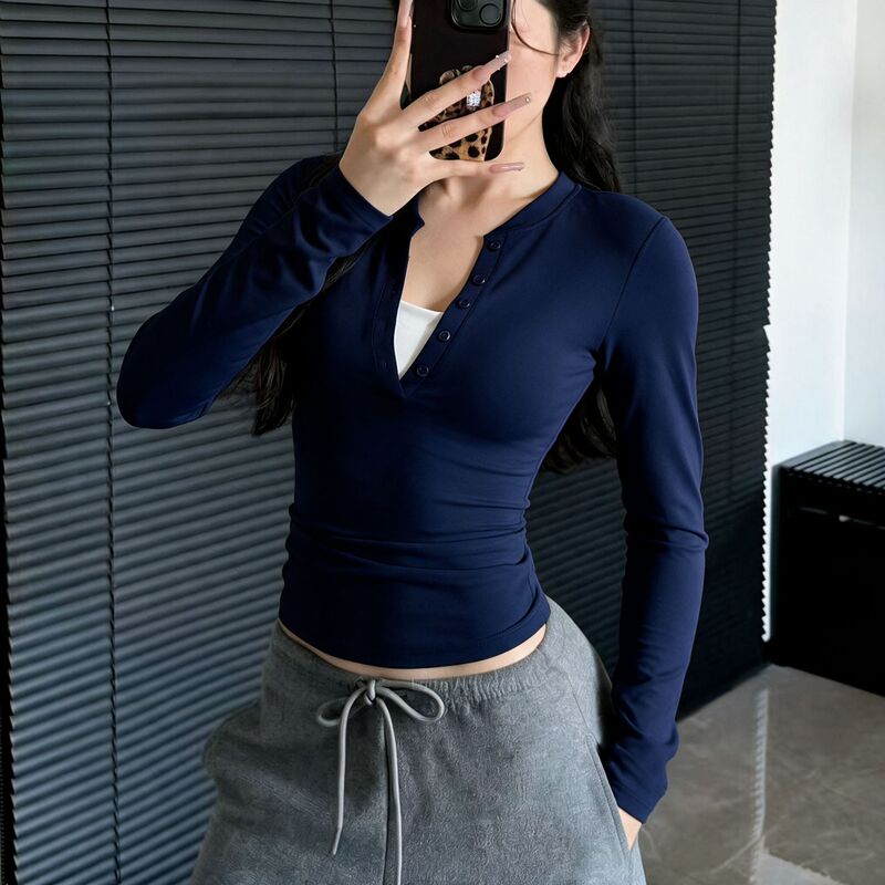 Latte Girl's New Henry Fitness Wear Long Sleeve Slimming Waist-Cinching Running Sports T-Shirt Yoga Wear Latte Girl's New Henry Fitness Wear Long Sleeve Slimming Waist-Cinching Running Sports T-Shirt Yoga Wear