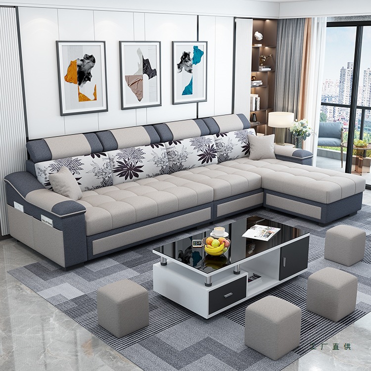 Fabric Sofa Modern Simple 2025 New Living Room Rental Small Apartment Technology Cloth Home Furniture Combination
