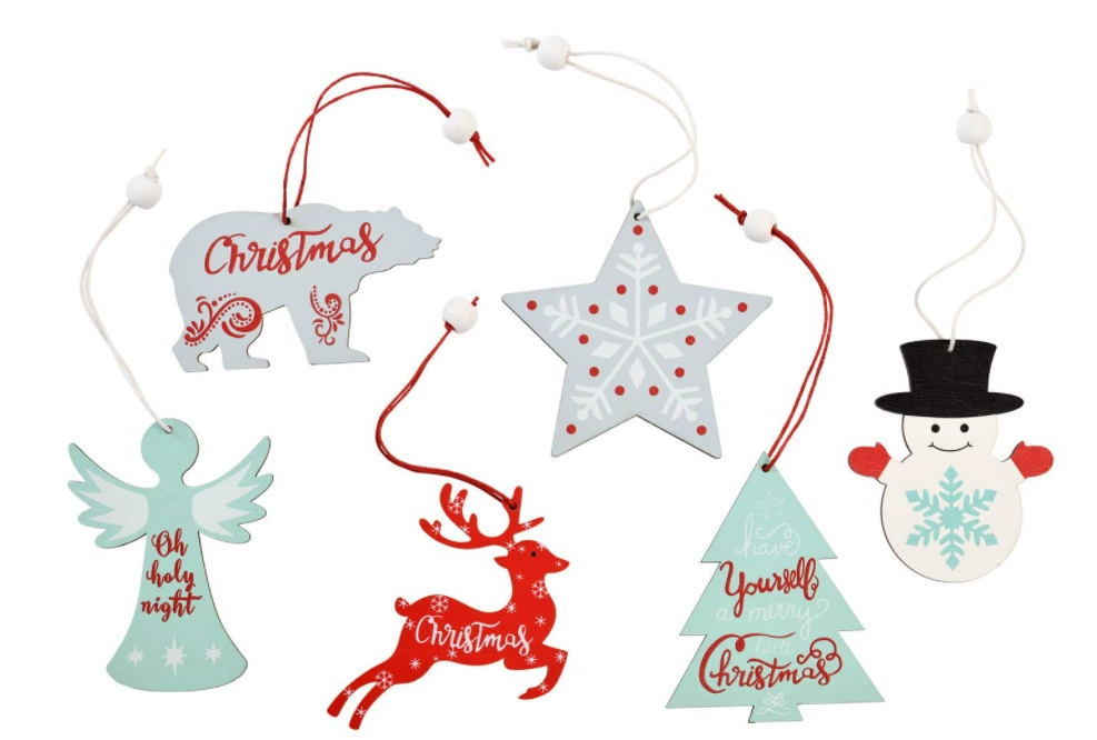 2021 аксессуары для рождественской елки творческие DIY деревянные поделки Рождественский фестиваль цветной кулон американское украшение для дома