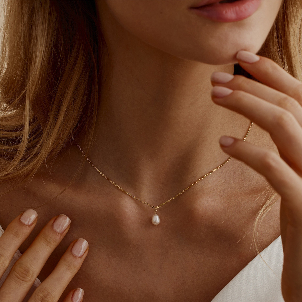 12g Weight 18K Gold Plated Plating Material Bracelets, Necklace Classification 1 Piece Quantity Holiday, Travel Occasion 304 Stainless Steel, Freshwater Pearl Material Geometric Pattern Women's Gender IG Style Style Wholesale Jewelry IG Style Geometric 304 Stainless Steel Freshwater Pearl 18K Gold Plated Bracelets Necklace 5