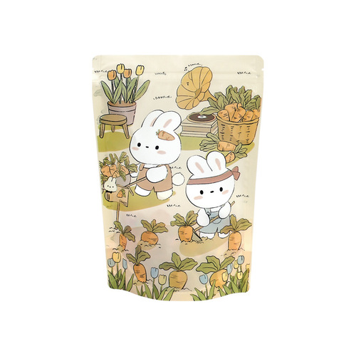 Factory direct sales cute cartoon bunny packaging bag snack bag ziplock bag food packaging sealing bag