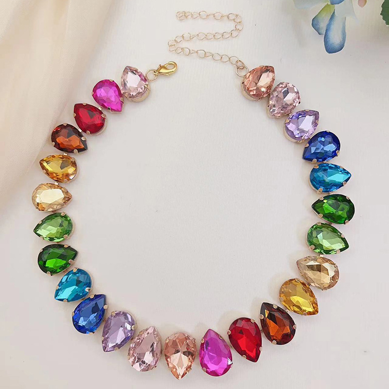 58g Weight Vacation Water Droplets Artificial Crystal Women's Necklace