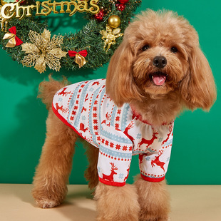 Christmas Dog Sweatshirt Teddy Clothes Cartoon T-Shirt Loungewear Printed Cat Pet Christmas Limited Edition