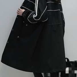 2023秋季新款韩版立领时尚休闲黑色风衣女中长款气质宽松显瘦外套