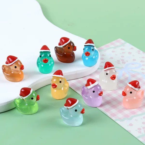 Micro Landscape Christmas Mini Christmas Duck Small Animal DIY Resin Crafts Accessories Cute Small Ornaments