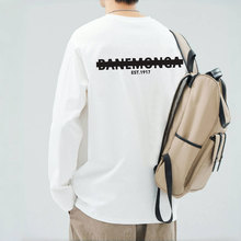 长袖t恤男春秋百搭休闲新款柔软索罗娜面料高级感宽松男士上衣