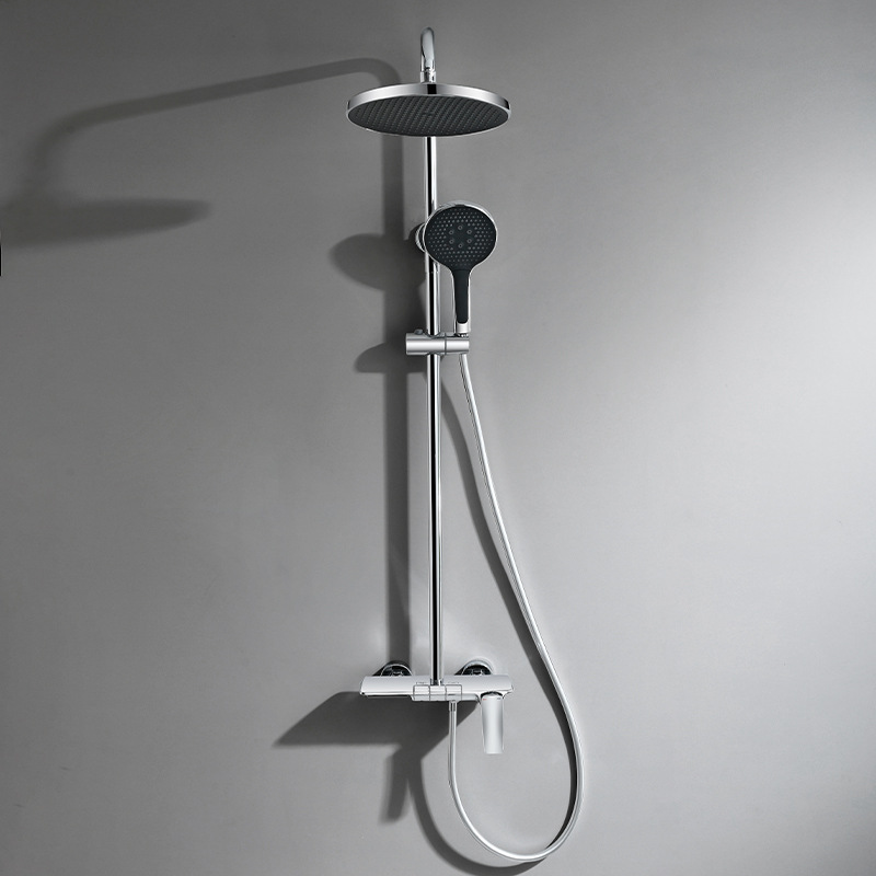 Juego de ducha de ducha de ingeniería de hotel, baño de cobre completo, ducha, ducha, ducha, botón de piano, ducha sobrealimentada
