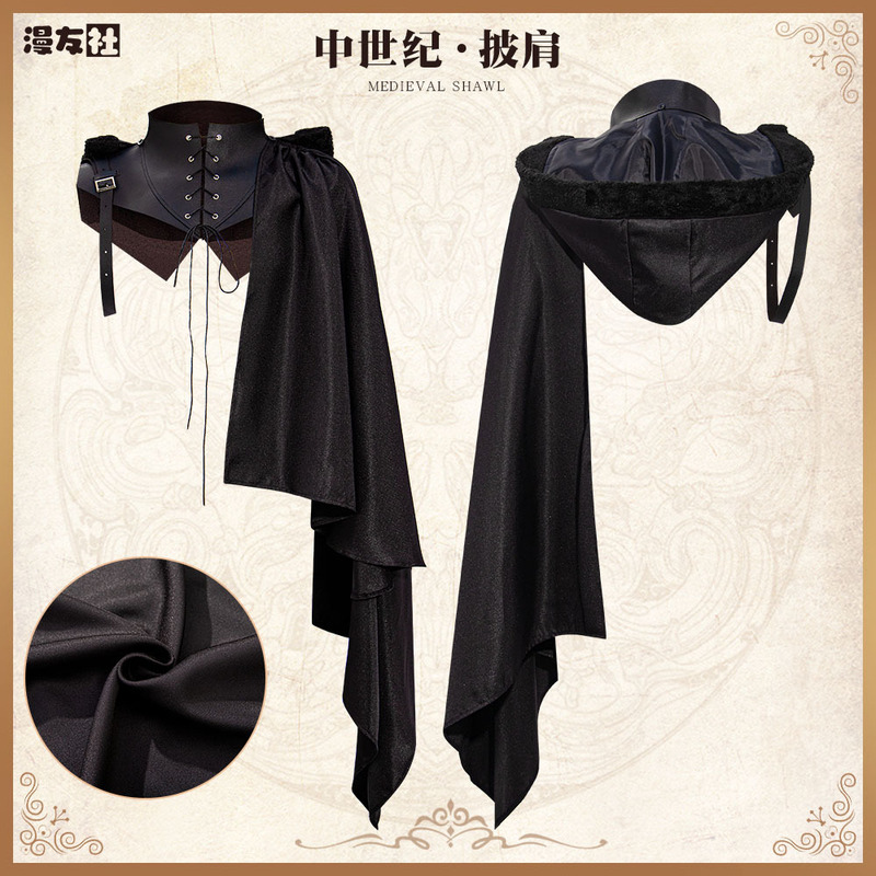 5 Medieval Shawls Halloween Cosplay Cloaks Stage Performance Party Demon Costume Vampire Cape Men's Ball Gown