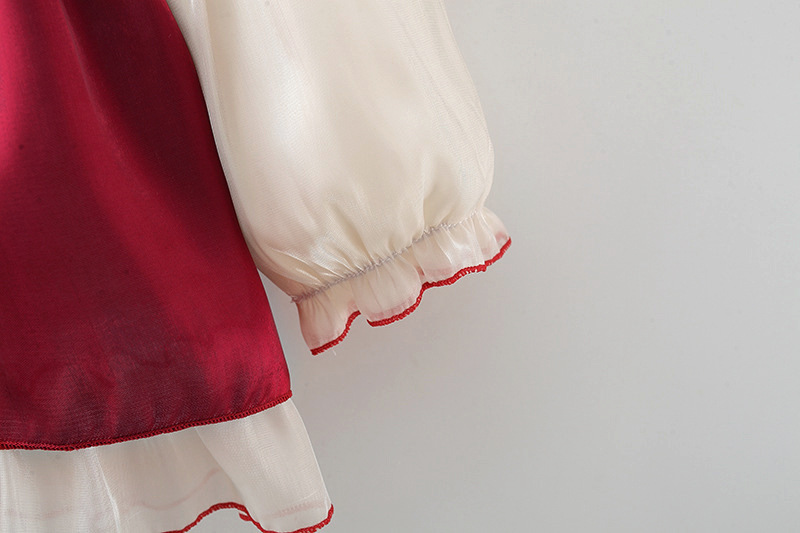 Robe de princesse élégante pour petites filles, nouveau style d'automne, jupe à manches longues en dentelle épissée pour enfants 4873_voghion.com