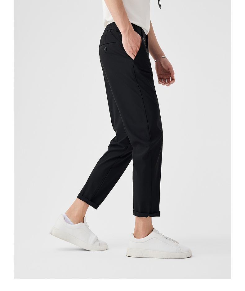 Quần kaki nam công sở ống đứng dáng suông, chất liệu lụa mát mặc mùa hè — Màu đen chi tiết 28