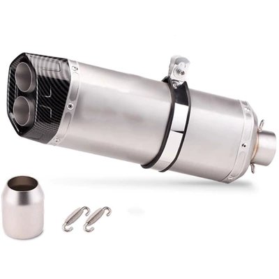 Modified diamond-shaped exhaust for Exhaust pipe - titanium-body-black-head-laser-mark
