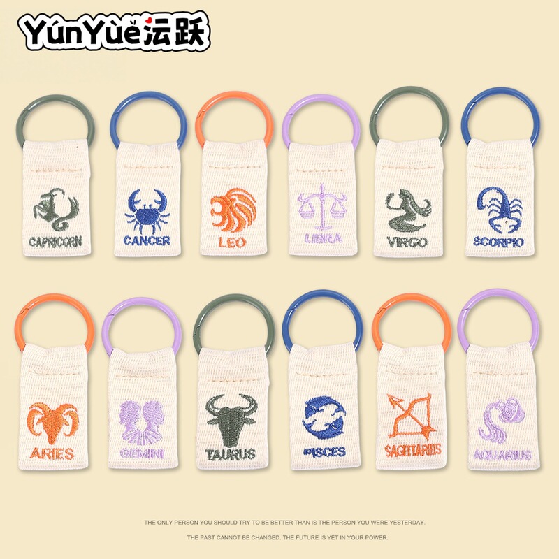 Cross-Border Popular 12 Zodiac Sign Ribbon Keychains Mayday Merchandise Accessories Luggage Bag Pendants Foreign Trade Wholesale